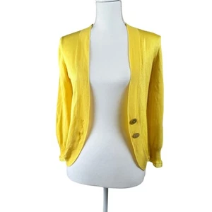 John Galliano Vintage Buttergelbe Seiden Strickjacke. S - Bild 1 von 7
