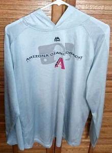 Majestic Arizona Diamondbacks Dbacks Hombres Grande Sudadera con Capucha Camisa Gris - Imagen 1 de 5