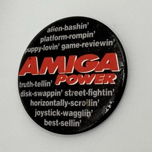 Vintage 1991 Amiga Power Magazine Pin/Badge Retro Video Game (K25) Merchandise - Picture 1 of 3