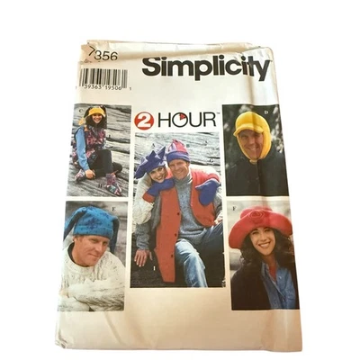 Simplicity 2 Hour Hats Mittens Vest Booties 7356 S M L Adult Uncut Star Jester - Image 1 of 2