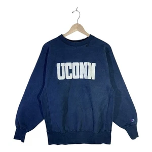 Vintage Champion UConn University of Connecticut Crewneck Blue Mens Large - Picture 1 of 7