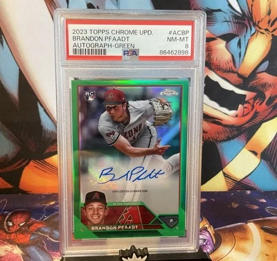 🔥2023 Topps Chrome Update Autograph-Green Serial 04/99 Rc Brandon Pfaadt Psa 9 - Image 1 of 4