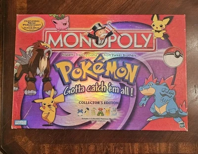 POKÉMON: Monopoly Edición Coleccionista Oro y Plata 2001 Hasbro Juego de Mesa Foto 1 de 4