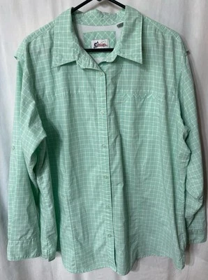 Camisa con botones de pesca ventilada XXL verde pálido World Wide Sportsman para mujer Foto 1 de 4
