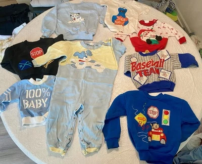8 Pairs Vintage Baby Clothes 90s Toddler Pajamas Dog Bear Cookie Monster - Image 1 of 4