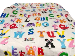 Vintage Alpha Critters Comforter 1980s Characters Alphabet Multi Color TWIN XL - Picture 1 of 13