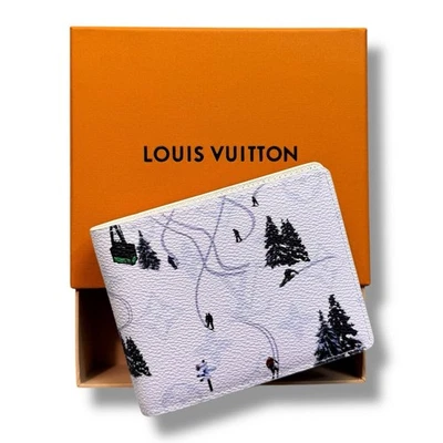 Louis Vuitton Blanco Esquí Delgado Doble Cartera LV Monograma con Caja ENVÍO RÁPIDO Foto 1 de 4