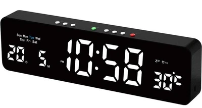 Digital Alarm Clock with LED Display, Dual Alarms, Temperature, Time and Date.. - Image 1 of 4