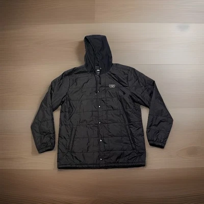 Vans Men’s XL Santiago III Hooded Quilted Jacket Black Essential Casual - Image 1 of 4