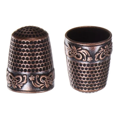 2pcs Sewing Thimble Copper Sewing Thimble Finger Protector, Red Bronze Foto 1 de 4