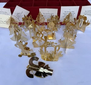 15 Danbury Mint Gold Christmas Ornament Collection 1980’s - Bild 1 von 16