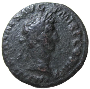 NERVA, 96-98 AD. AE As. ROMA NINT, CIRCA 97 AD. REVERSO FORTUNA. - Imagen 1 de 3
