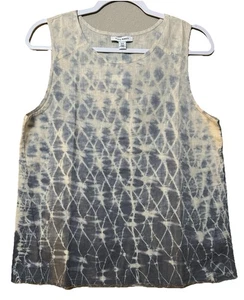 Pure Navy Women’s Tank Top Linen Blend S Sleeveless Hombre Tie Dye Hippie - Picture 1 of 6