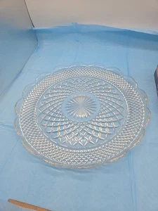 ANCHOR HOCKING WEXFORD 14" ROUND CHOP PLATE PLATTER SCALLOPED EDGE **53-11 - Picture 1 of 6