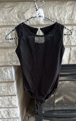 Black Sleeveless Bodysuit Mesh Neckline girls 3XL (see details) Foto 1 de 4