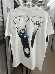 Vlone X Pop smoke Hawk EM T-Shirt weiß 100 % authentisch Größe Small/Medium/Large/XXL - Bild 1 von 3