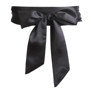 Lusofie Sash Belt for Dress Double Side Satin Belt Black Silk Dress Belt for ... - Picture 1 of 8