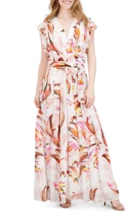 Donna Ricco Maxikleid mit Blumenmuster und Flatterärmeln in Elfenbein Multi bei Nordstrom, Größe 1 - Bild 1 von 4