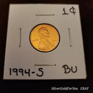 1994 S Proof Lincoln Penny unzirkuliert Memorial Cent 1c BU - Bild 1 von 4