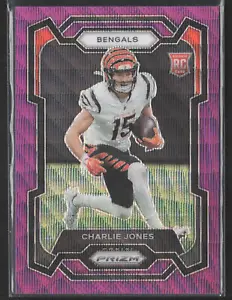 2023 Panini Prizm #317 Charlie Jones Purple Wave #/99 Rookie Bengals - Bild 1 von 2