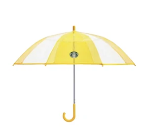 Starbucks Corea Rainy Day Corto Transparente Paraguas Amarillo - Edición Limitada - Imagen 1 de 2