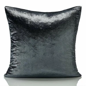 2 x Soft Shimmer Midnight Cushion Cover or Filled Dark Silver Grey 42cm x 42cm - Picture 1 of 1