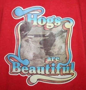 Vintage 70s HOGS ARE BEAUTIFUL 50/50 Stedman Sport T-SHIRT Harley Davidson Biker - Picture 1 of 4