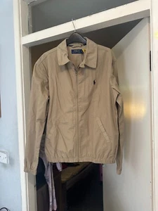 Polo Ralph Lauren Hombre Bi-Swing Cremallera Beige Chaqueta Bomber £219 Auténtica - Imagen 1 de 6