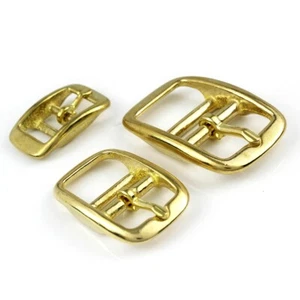 3pcs brass chrome rectangular belt buckle single needle center rod leather craft - Picture 1 of 9