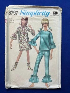 Simplicity Pattern 6797 Misses' Nightgown Pajamas Bootees Size 16 Cut Complete - Picture 1 of 3