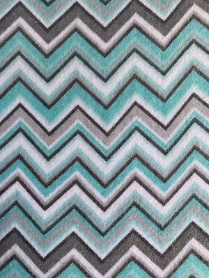 Turquoise & Grey Chevron 52" X 42" Flannel fabric Joann fabrics - Image 1 of 2