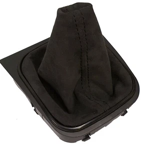 PASST FÜR VW GOLF 5 6 EOS SCIROCCO  ALCANTARA SCHALTSACK SCHWARZ NAHT SCHWARZ - Bild 1 von 1