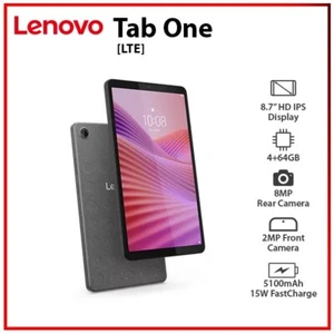 Lenovo Tab One GREY 8.7" LTE 4GB+64GB Octa Core Android PC Tablet AU (Wi-Fi+4G) - Picture 1 of 4