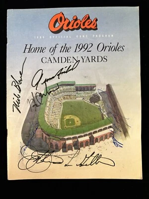 1992 Baltimore Orioles Baseball Program vs NY Yankees SIGNED by 8 Yankees - Image 1 of 4