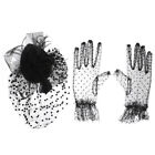  Fabric Gloves Topper Set Miss Short Lace Hair Bands for Women
