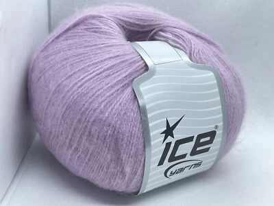 Light Lilac Angora Solid 77584 Ice Yarns Acrylic Angora Wool Blend 100gr 601yds - Image 1 of 4