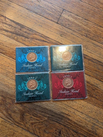 Lot Of 4 Indian Penny Cent Holders  1880s 1890s 1900s!!!! Cover