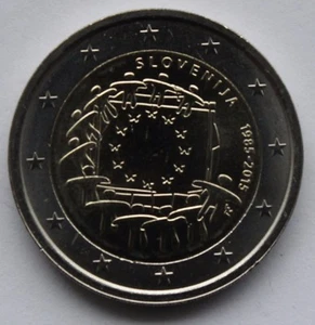 ESLOVENIA - 2 € moneda de euro conmemorativa común 2015 - bandera de la UE 30 - Imagen 1 de 1
