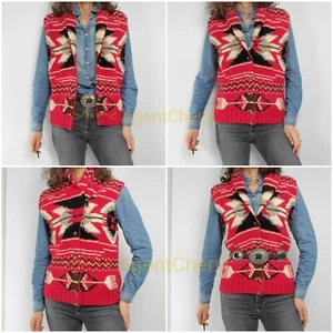 RALPH LAUREN Pullover Weste klein Navajo Look handgestrickt Leuchtfeuer Schalkragen Herbst - Bild 1 von 12