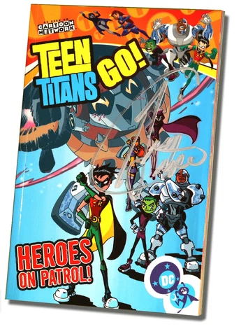 SIGNED by Beast Boy! Greg Cipes Autograph, Teen Titans Go - Heroes on Patrol Cover