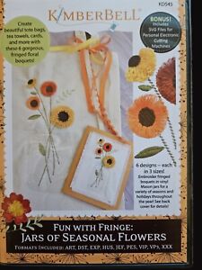 Kimberbell embroidery cd, KD545, Fun with Fringe: Jars of Seasonal Flowers
