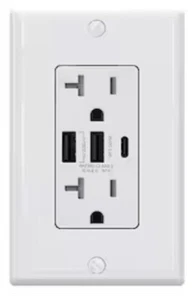ELEGRP USB Outlets, 30W 6.0 Amp USB C Outlets Receptacles 3-Port USB Wall Outlet - Picture 1 of 12