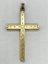 Antique Victorian Hayward 12K Gold Field  Etched Cross Pendant 6.56g