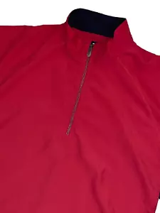 Adidas Clima Shell Quarter Zip Pullover Shirt Herren Größe Large Kurzarm Rot - Bild 1 von 7