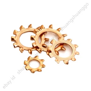 Brass External Serrated Tooth Shakeproof Lock Washers Gasket M3 M4 M5 M6 M8 M10 - Picture 1 of 12