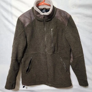 Kuhl Mens Medium Olive Green Alpenwurx Full Zip Fleece Hiking Camping Outdoors - Picture 1 of 9