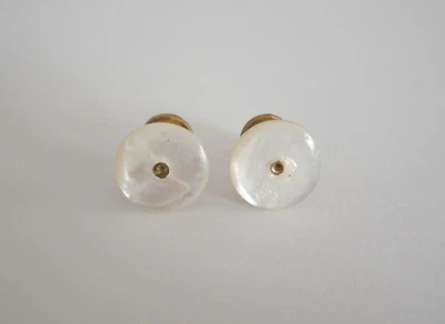 Vintage Manschettenknöpfe Perlmutt Rund 3,2 g/Ø 1,3 cm - Bild 1 von 4