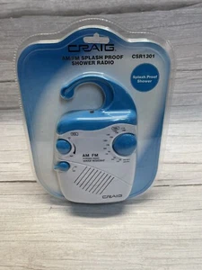 Craig Am/Fm Splash Proof Shower Radio White Blue CSR 1301 New Sealed - Picture 1 of 2