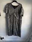 River Island Plus Size 28 Black And White Frill Dress NEW