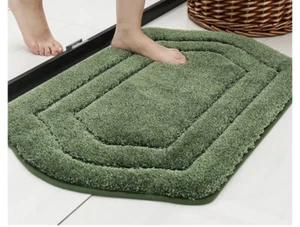 Extra Thick Bath Rugs for Bathroom - Anti-Slip Bath Linen Set 24"×36" Green - Picture 1 of 6